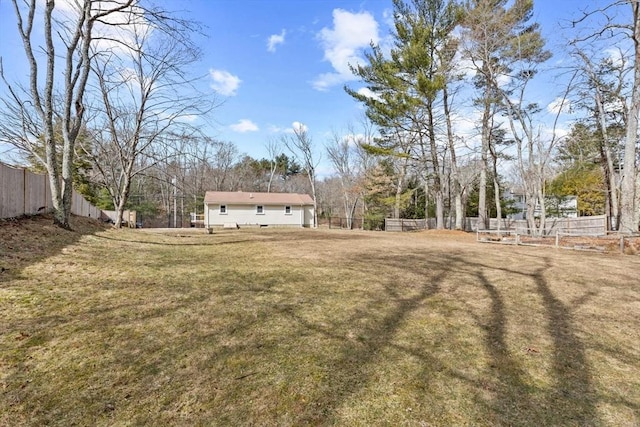 view of yard with fence