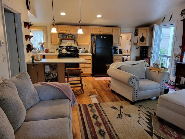 8 Laurel, Lakeville, MA 02347 - living room featuring light wood-type flooring and recessed lighting
