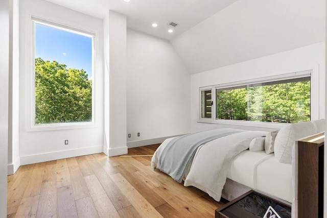 30 Whipple Rd, Lexington, MA 02420 - bedroom with light wood finished floors, recessed lighting, and vaulted ceiling