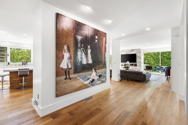 30 Whipple Rd, Lexington, MA 02420 - hall featuring light wood-type flooring, healthy amount of natural light, and recessed lighting