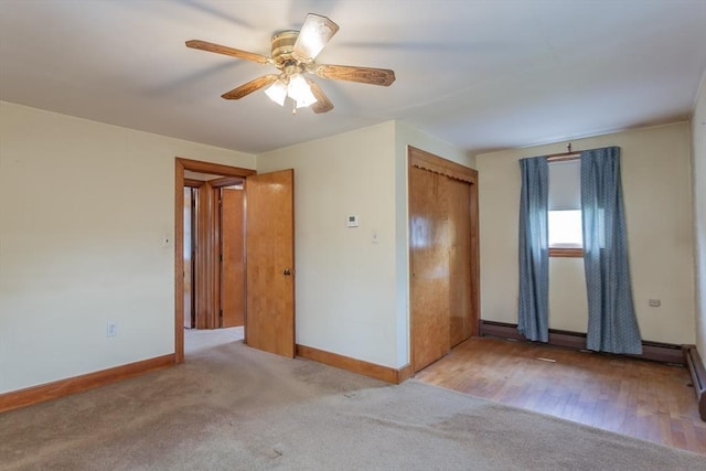 195 Hooper St, Tiverton, RI 02878 - unfurnished bedroom featuring baseboards, a closet, ceiling fan, and carpet