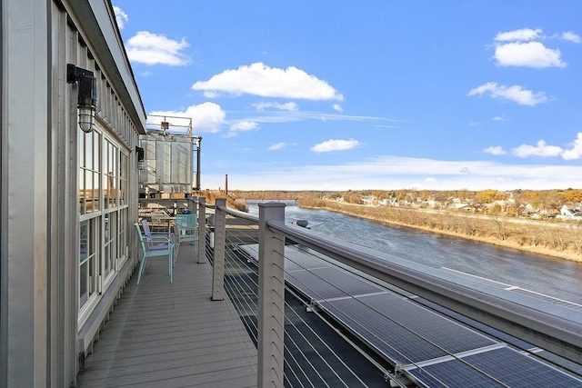 exterior space featuring a water view