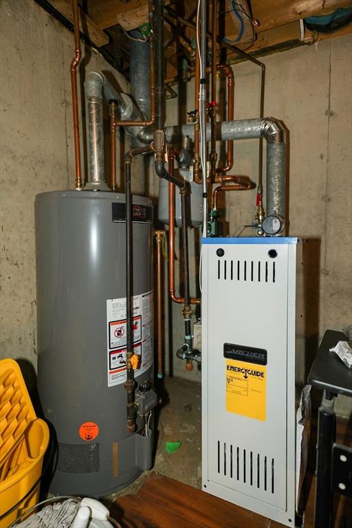 25 Sutherland St, Lowell, MA 01850 - utility room with gas water heater