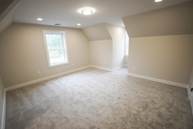 140 Tispaquin St, Middleboro, MA 02346 - bonus room featuring vaulted ceiling, carpet flooring, baseboards, and recessed lighting