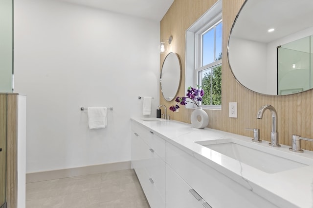 bathroom featuring vanity and tile patterned floors