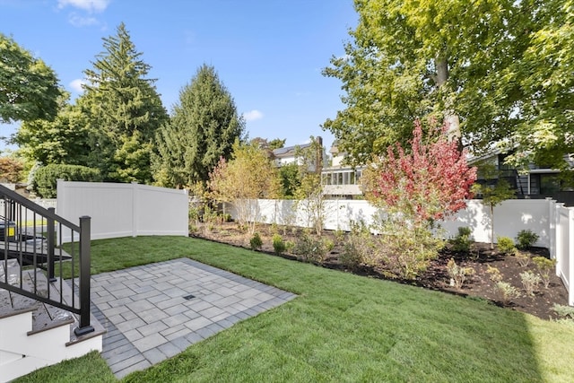 view of yard with a patio