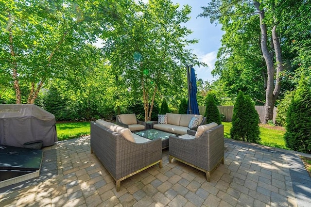 1 Putnam Rd, Bedford, MA 01730 - view of patio / terrace featuring grilling area and an outdoor hangout area