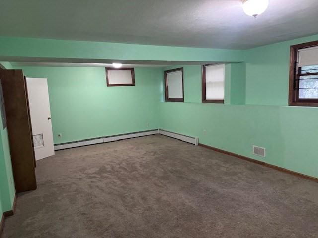 30 Wallace Cir Unit 30, Malden, MA 02148 - below grade area featuring carpet floors, baseboards, and a baseboard heating unit