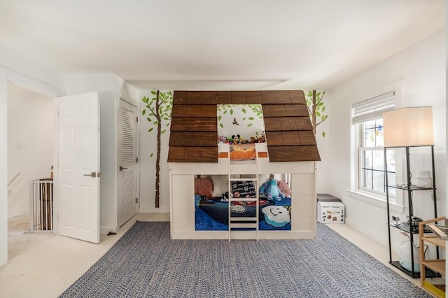 game room featuring carpet floors