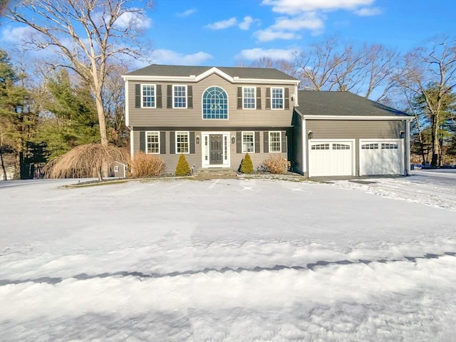 colonial house with a garage