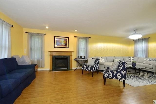 21 Hunt Dr, Stoughton, MA 02072 - living area with light wood-type flooring and a glass covered fireplace