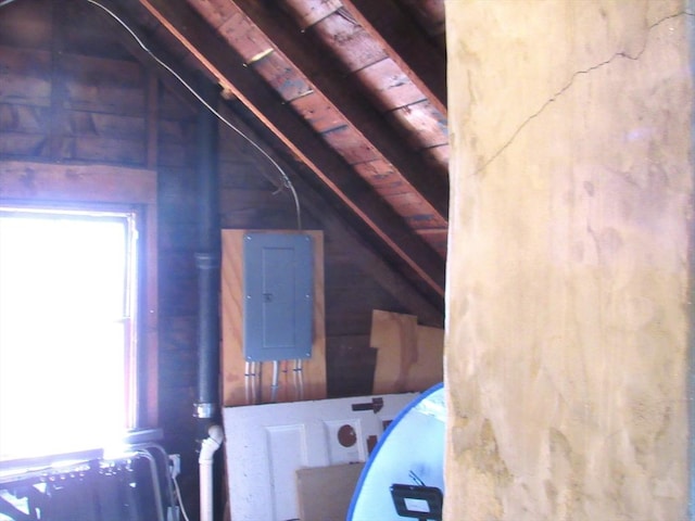 31 Graham St, Quincy, MA 02169 - attic featuring electric panel and healthy amount of natural light