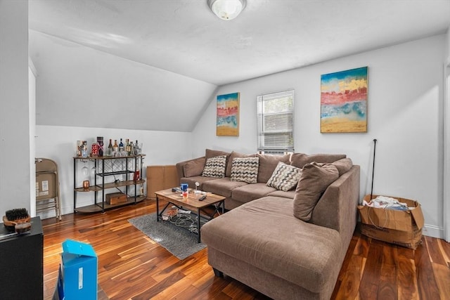 56 N Warren Ave, Brockton, MA 02301 - living area with wood finished floors and lofted ceiling