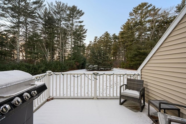 view of patio featuring a grill