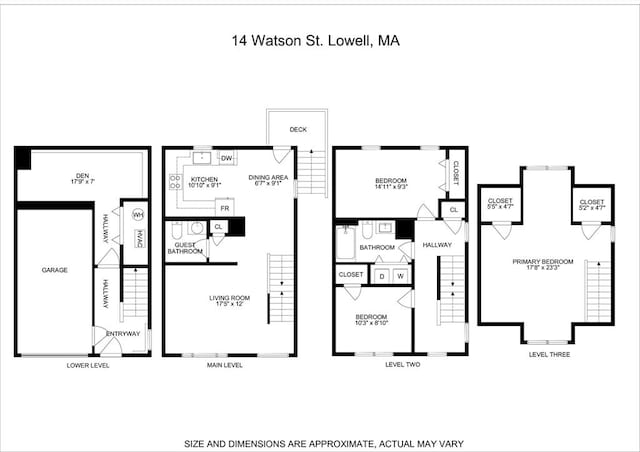 14 Watson St Unit 14, Lowell, MA 01852 - view of property floor plan
