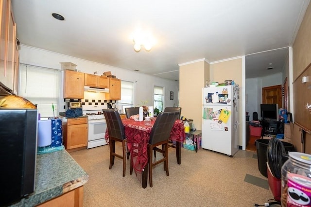 dining room with light floors