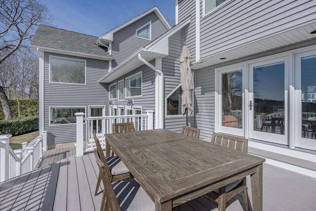 17 Wagon Wheel Rd, Winchester, MA 01890 - wooden terrace with outdoor dining space