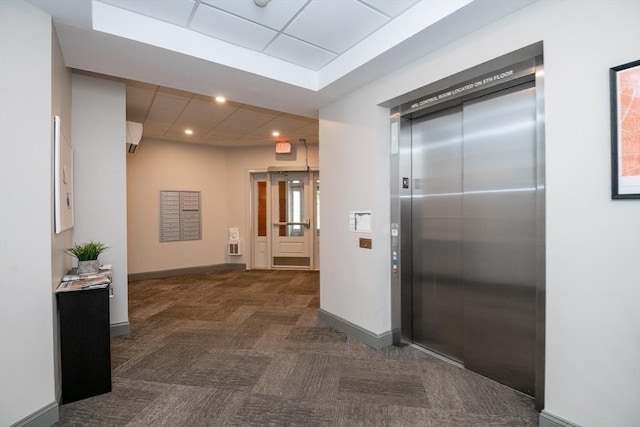 69 Foundry St Unit 305, Wakefield, MA 01880 - hall with elevator, carpet floors, and recessed lighting