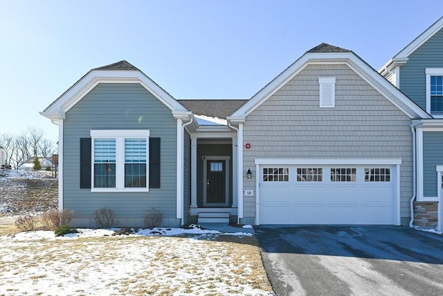 view of front of property featuring a garage