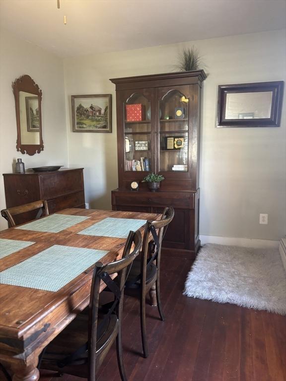 dining room featuring dark hardwood / wood-style flooring