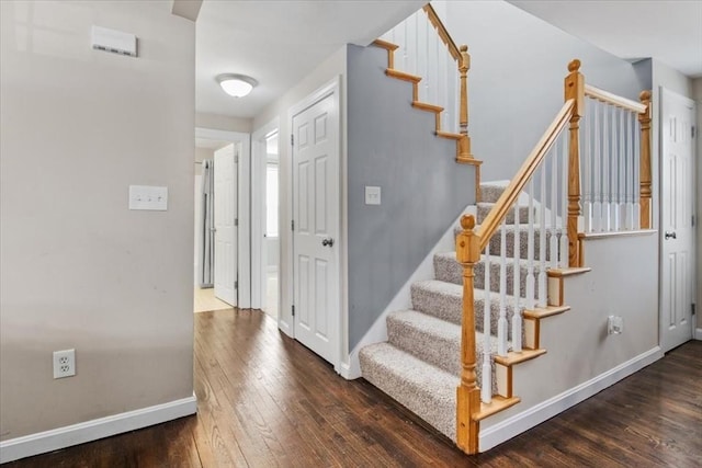 859 Pleasant St, Canton, MA 02021 - stairs with baseboards and hardwood / wood-style flooring
