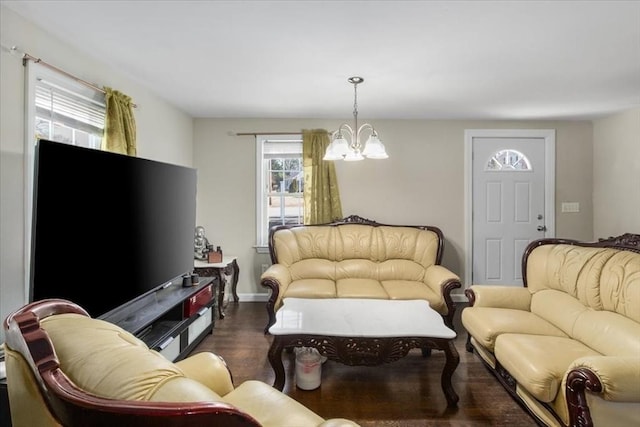 859 Pleasant St, Canton, MA 02021 - living room with wood finished floors and an inviting chandelier