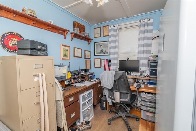 view of home office