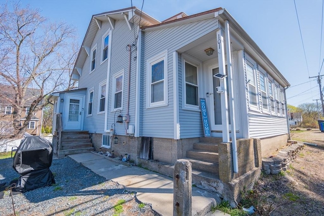 view of front of home with entry steps