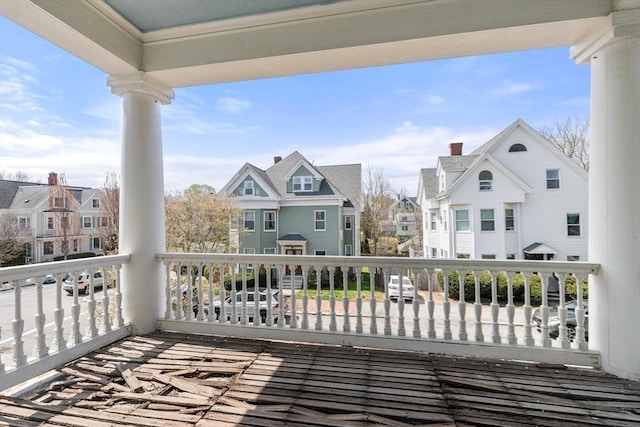 balcony with a residential view