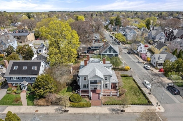 aerial view featuring a residential view