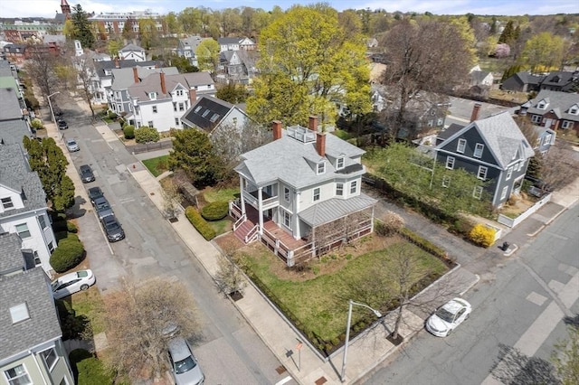 aerial view with a residential view