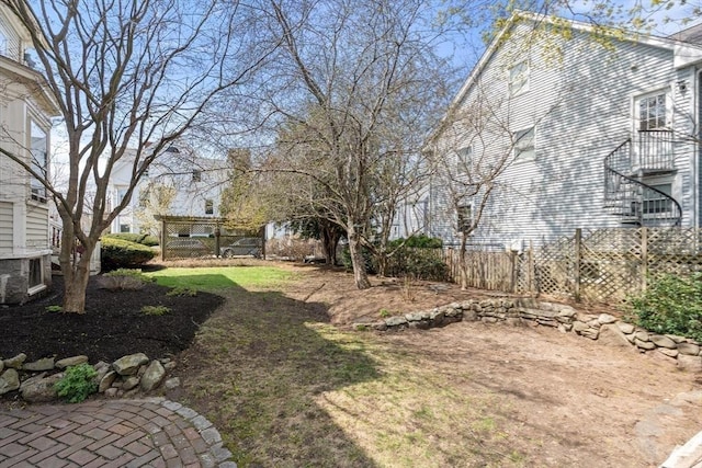 view of yard with fence