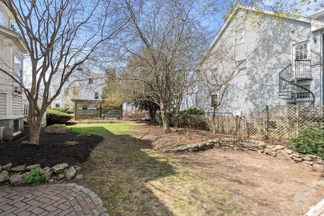 view of yard with fence