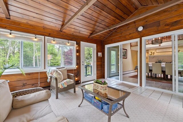 16 Gilbert Way, Millbury, MA 01527 - sunroom featuring an outdoor hangout area and baseboard heating