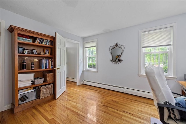 16 Gilbert Way, Millbury, MA 01527 - office featuring light wood finished floors, a baseboard radiator, and baseboards