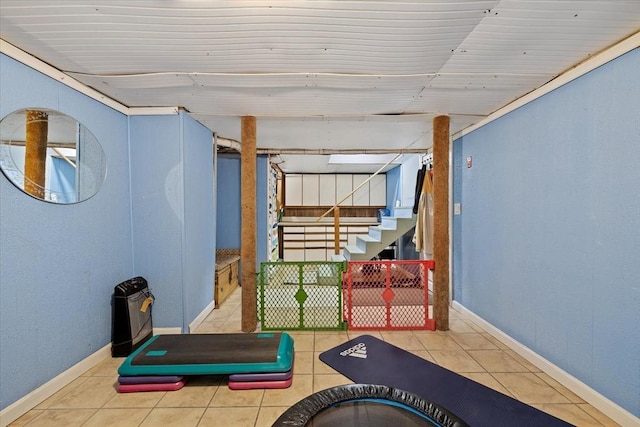 16 Gilbert Way, Millbury, MA 01527 - exercise room with tile patterned flooring and baseboards