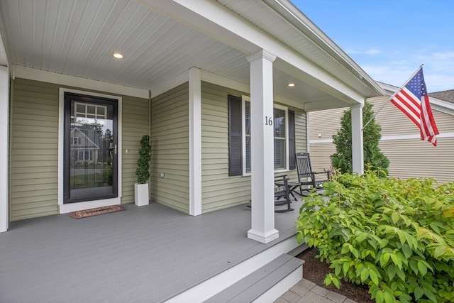 property entrance with a porch