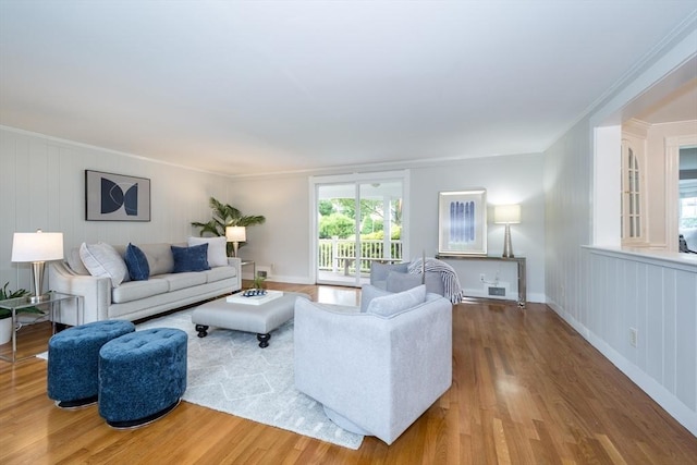 6 Gilbert Rd, Natick, MA 01760 - living room featuring wood finished floors, ornamental molding, and baseboards
