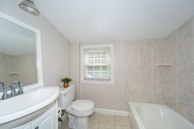 6 Gilbert Rd, Natick, MA 01760 - full bathroom with tile patterned floors, vanity, toilet, and baseboards