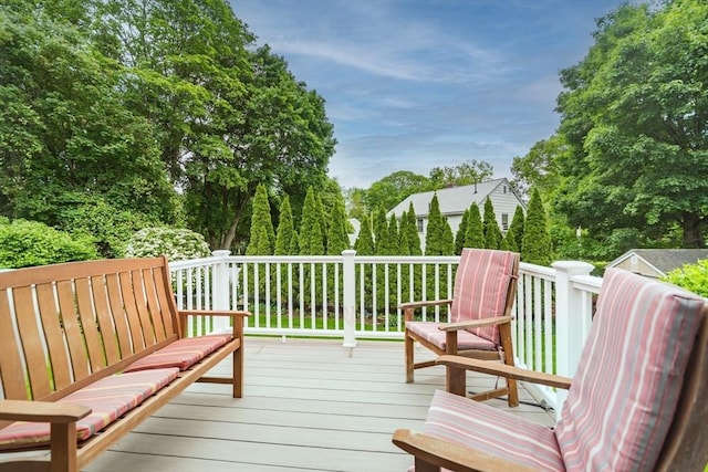 6 Gilbert Rd, Natick, MA 01760 - deck with view of wooded area