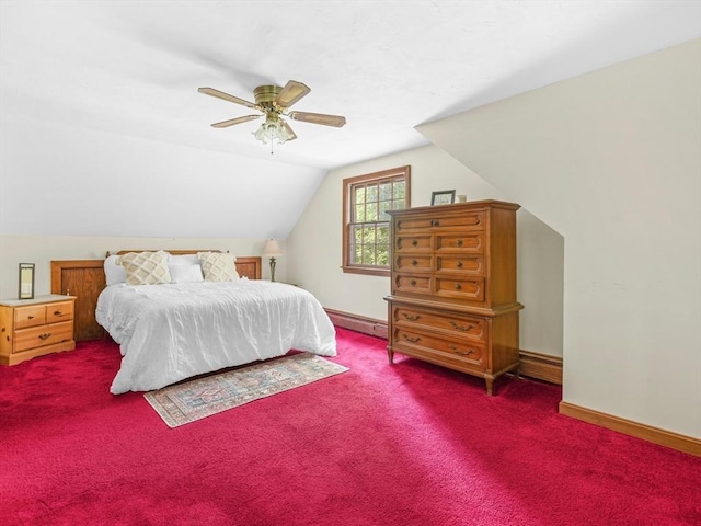 1 Winter Dr, Seekonk, MA 02771 - bedroom with vaulted ceiling, carpet flooring, and ceiling fan