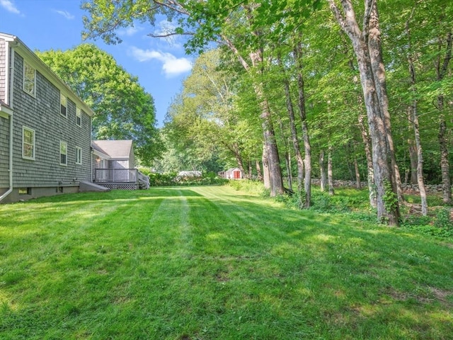 1 Winter Dr, Seekonk, MA 02771 - view of grassy yard featuring a wooden deck