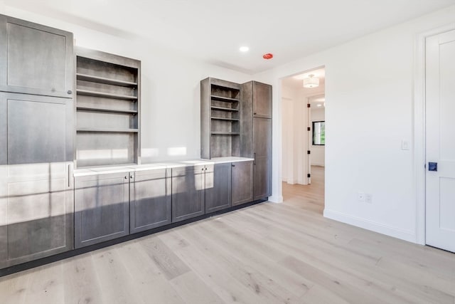 kitchen with light hardwood / wood-style floors