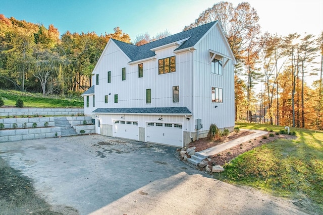 view of home's exterior with a garage