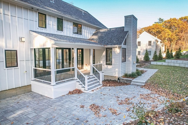 view of front facade with a patio and a porch