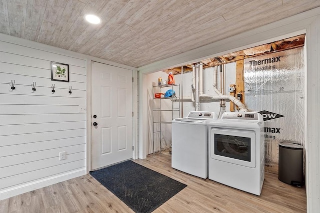 24 Joel Scott Dr, Holden, MA 01520 - laundry area featuring separate washer and dryer, wood finished floors, and wood ceiling