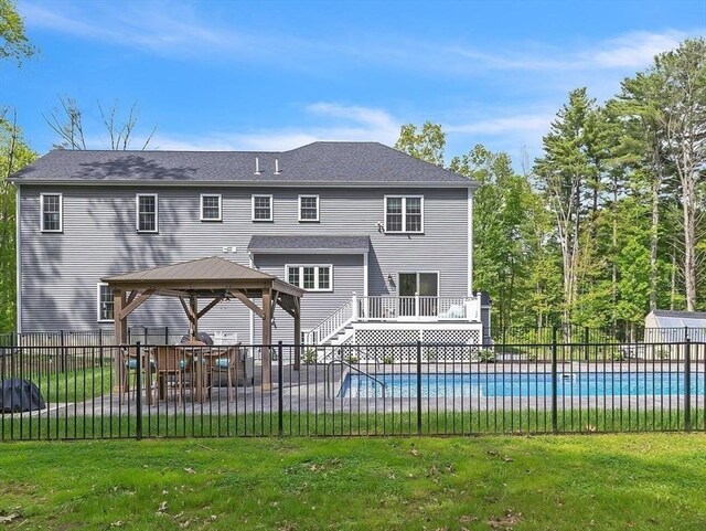 82 Sutton St, Uxbridge, MA 01569 - rear view of property featuring a gazebo