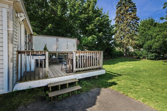 41 Endicott St, Danvers, MA 01923 - wooden deck featuring a lawn