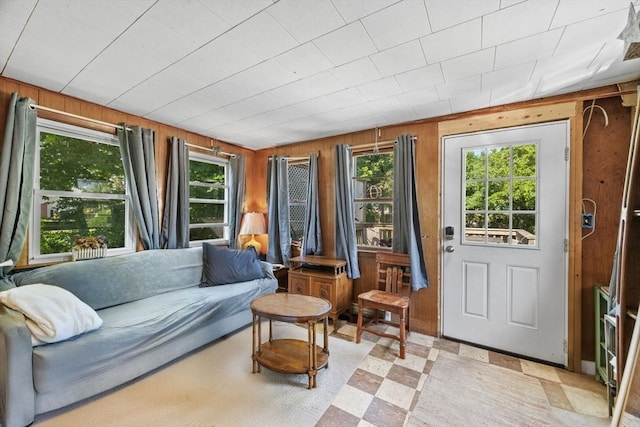 41 Endicott St, Danvers, MA 01923 - sunroom with wooden walls, plenty of natural light, and tile patterned floors