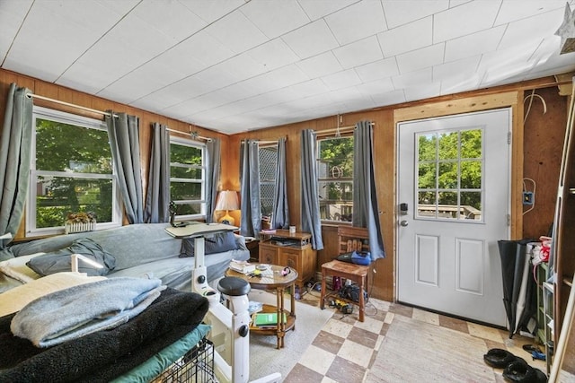 41 Endicott St, Danvers, MA 01923 - sunroom with healthy amount of natural light, wooden walls, and tile patterned floors
